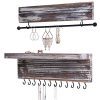 MyGift Rustic Wood Wall Mounted Hanging Jewelry Organizers, Set of 2