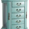 Hives & Honey Daphne Oval Glass Turquoise Jewelry Chest Jewelry Organizer Box
