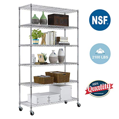 PayLessHere 6 Tier Chrome Commercial Adjustable Steel Shelving Systems