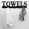 MyGift Black Metal Towels Design Wall Mounted 5 Dual-Hook Towel