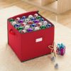Tiny Tim Totes 83-DT5535 Red Holiday Ornament Storage Chest Holds 75 Bulbs