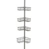 Zenna Home Tension Corner Pole Caddy, Satin Nickel