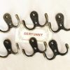 20 Pieces Double Prong Robe Hook Rustic Hooks Retro Cloth Hanger