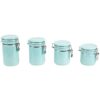 Home Basics 4PC Ceramic Canister Set W/Spoon (Turquoise)