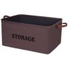 Canvas Underbed Storage, Collapsible Decorative Woven Canvas (Brown, L)