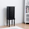 Giantex Jewelry Armoire Chest Cabinet Storage Box with Top Flip Makeup Mirror
