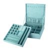 KLOUD City Two-Layer lint Jewelry Box Organizer Display Storage case with Lock