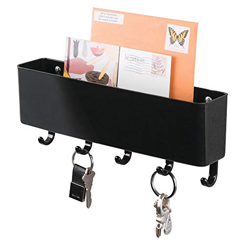mDesign Mail, Letter Holder, Key Rack Organizer for Entryway, Kitchen