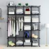UNICOO - Multi Use DIY 20 Cube Wire Grid Organizer,Wardrobe Organizer
