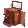 Kendal Huge Leather Jewelry Box/Case / Storage LJC-SHD5BN (Brown)