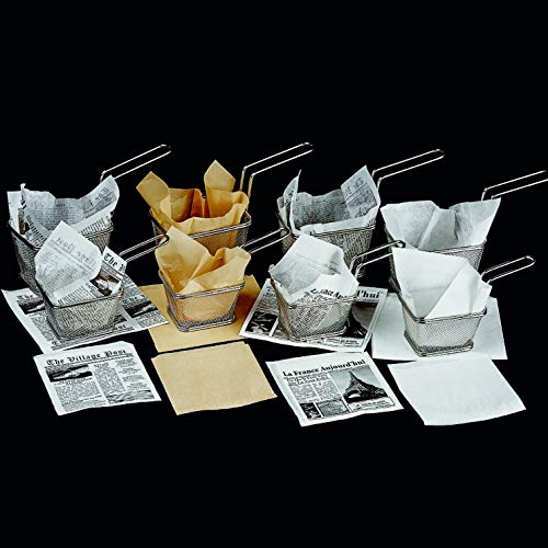 Enterprises White Newspaper Theme Cone Basket Liner