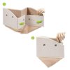Set of 3 Large Storage Bins EZOWare Foldable Bamboo Fabric Trapezoid Organizer
