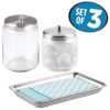 Storage Organizer Canister Jars and Vanity Tray Set
