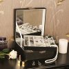 Jewelry Box Organizer 40 Section Display Tray Storage Case Drawer 2 Layers Large