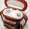 Hives and Honey Patricia Etched Glass Mahogany Jewelry Chest Jewelry Box