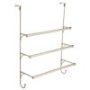 Franklin Brass 193153-FN Over the Door Triple Towel Rack with Hooks, Flat Nickel