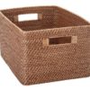 KOUBOO 1060010 Rattan Utility Basket, 17.2" x 12.8" x 9.2", Bronze
