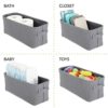 mDesign Soft Cotton Fabric Bathroom Storage Bin with Coated Interior