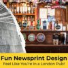 British Pub with Newsprint Food Wrapping Papers