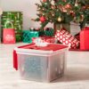 IRIS USA, WFB-45LW, Wing-Lid Storage Box with 4 Light Wraps, Red, 3 Pack