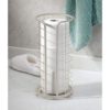 mDesign Decorative Metal Free Standing Toilet Paper Holder Stand