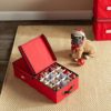 Underbed Christmas Ornament Storage Box With Lide - Sturdy 600D Oxford Fabric Stores up to 64 Standard Christmas Ornaments, And Holiday Accessories Storage Container with Dividers, - 5 Year Warranty