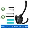 IBosins 6 Pack Big Heavy Duty Three Prongs Coat Hooks Wall Mounted