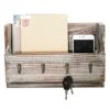 MyGift Rustic Torched Wood Wall Mounted Mail Holder Organizer