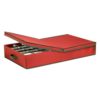 Honey-Can-Do Ornament Storage Box with Dividers, Red/Green