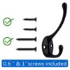 IBosins 10 Pack Heavy Duty Dual Coat Hooks Wall Mounted