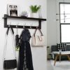 Homfa Bamboo Entryway Wall Shelf Hanging Shelf 29" L