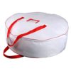 Christmas Wreath Storage Bag - Xmas Large Wreath Container - Reinforced Wide Handle and Double Sleek Zipper - Heavy Duty Protect Your Holiday Advent, Garland, Party Decorations and Ornaments 30",White