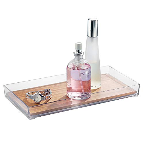 interDesign Formbu Bamboo Vanity Tray, Guest Towel Board
