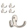 Franklin Brass FBDPRH5-MN-C Double Prong Robe Hook 5-Pack Matte Nickel 5 Piece
