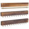 MyGift Set of 3 Rustic Wood & Gold Tone Metal Jewelry Organizers