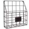 Brown Metal Wire Wall Magazine Rack Bin