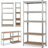 Topeakmart 5 Tier Storage Rack Heavy Duty Adjustable Garage Shelf Steel