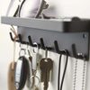 YAMAZAKI home 2755 Smart Magnetic Key Rack with Tray, Black