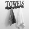 MyGift Black Metal Towels Design Wall Mounted 5 Dual-Hook Towel