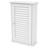 Topeakmart Bathroom/Kitchen Wall Mounted Single Louvered Door 3 Tier Adjustable Storage Shelf Medicine Cabinet/Cupboard