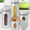 Stainless Steel and Glass Canisters with Window