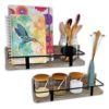 Spiretro Set of 2 (Large & Small) Grey Wall Mount Floating Shelves Rustic Torched
