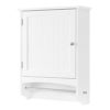 Hanging Bathroom Storage Cabinet with Rod and Adjustable Shelf