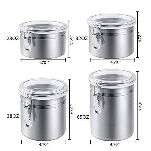 Stainless Steel Airtight Canister Set, Beautiful Food Storage