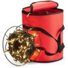 ZOBER Premium Christmas Light Storage Bag - with 3 Metal Reels