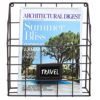 Brown Metal Wire Wall Magazine Rack Bin
