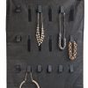 Double-Sided Hanging Jewelry Organizer with 32 Clear Pockets & 18 Hook Straps – Save Space & Stay Organized 🖤