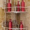 Vdomus Strong Shower Caddy 2 Tier Bathroom Corner Shelf Organizer Polished Chrome No Drilling Needed Basket Holder Wall Mounted for Kitchen