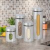 Stainless Steel and Glass Canisters with Window