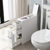 Spirich Home Slim Bathroom Storage Cabinet, Free Standing Toilet Paper Holder, Bathroom Cabinet Slide Out Drawer Storage,White
